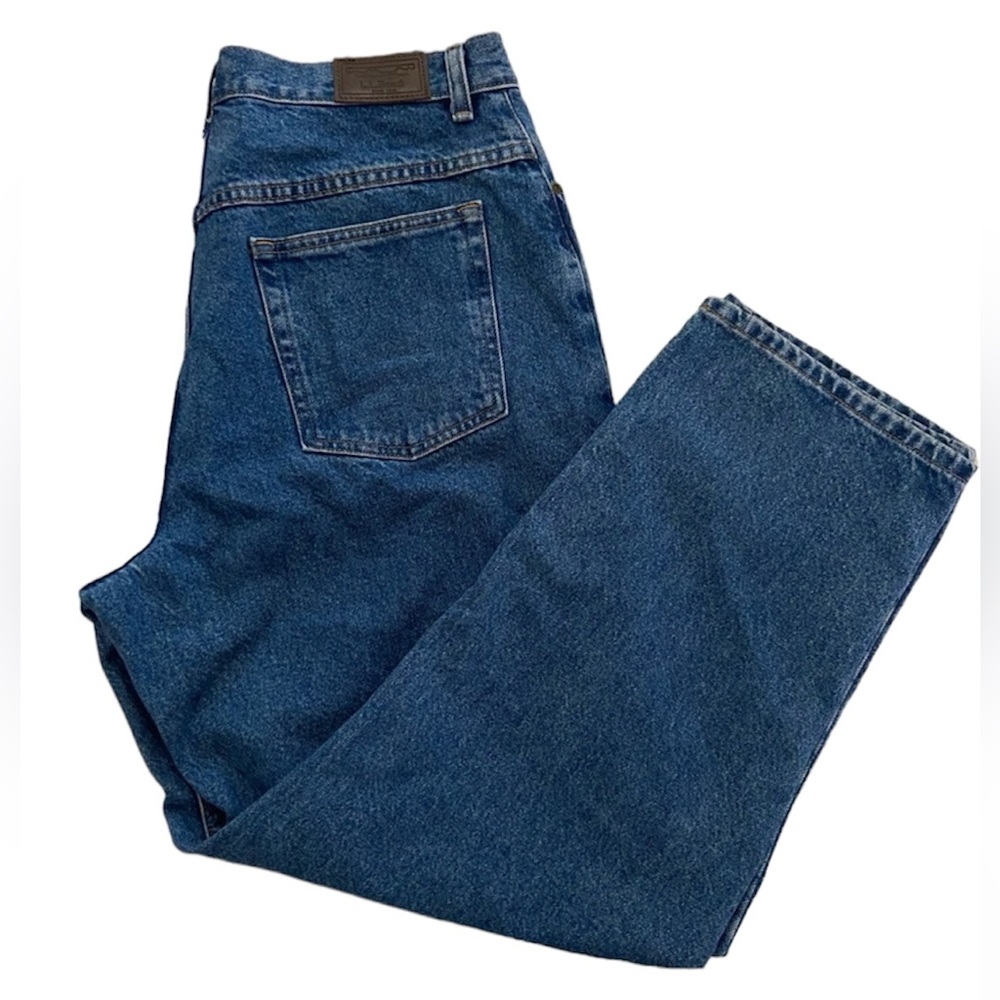 L.L. Bean Women’s Relaxed Fit Denim Pants Straight Cut High Rise Size 16 Pet